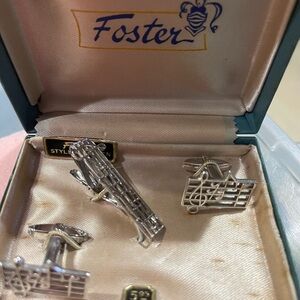 Foster Silver Cufflinks Vintage Set